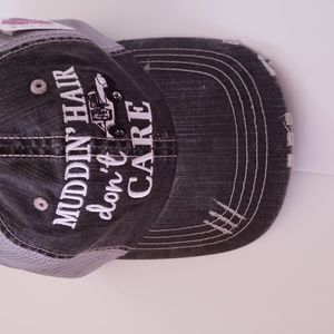 Black gray embroidery white muddin hair dont care